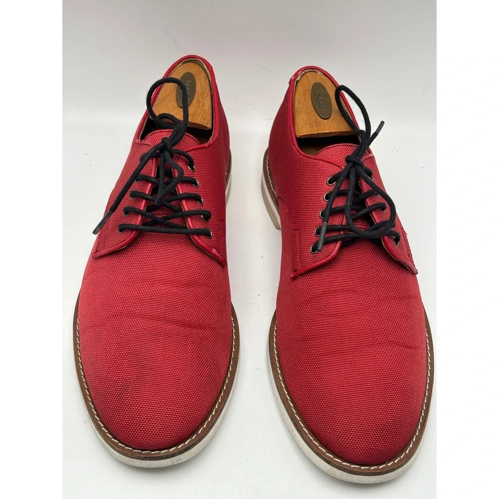Calvin Klein Mens Red Canvas Derby Lace Up Oxford Shoes 71CLRSZ95 Size 9.5